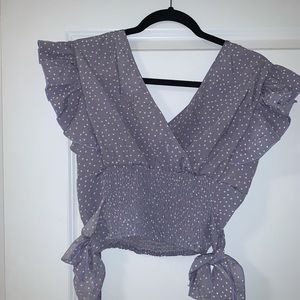 Lavender Peplum Crop Top
